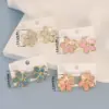 Wholesale Ion Plating (IP) 18K Gold Plated Round Square Flower 304 Stainless Steel Simple Style Waterproof Non Tarnish Ear Studs