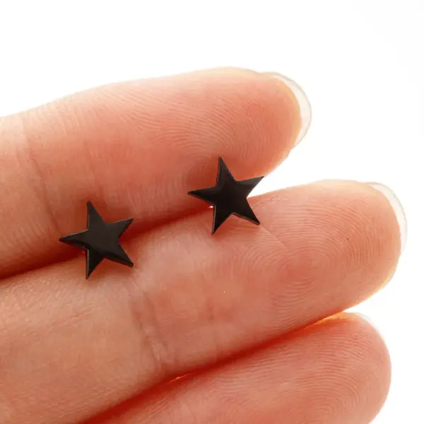 Wholesale PVD Coated 18K Gold Real Gold Plated Star Heart Shape 304 Stainless Steel IG Style Cute Sweet Waterproof Non Tarnish Ear Studs