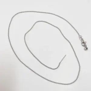 Bead Necklace-Real Platinum / 45cm