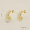 PVD Coated 18K Gold Plated C Shape 304 Stainless Steel Casual Simple Style Waterproof Non Tarnish Ear Studs