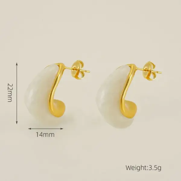 PVD Coated 18K Gold Plated C Shape 304 Stainless Steel Casual Simple Style Waterproof Non Tarnish Ear Studs