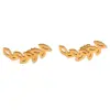Wholesale 1 Pair Fashion Leaves Hollow Out 304 Stainless Steel Gold Plated Stainless Steel Earrings