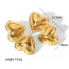 Wholesale 1 Pair Simple Style Heart Shape Plating Stainless Steel Drop Earrings Ear Studs