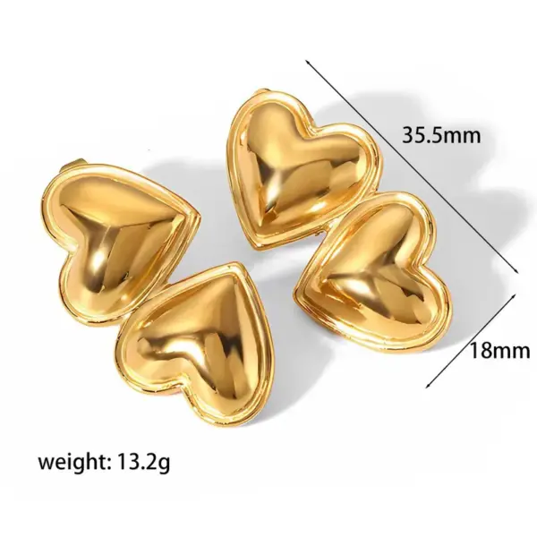 Wholesale 1 Pair Simple Style Heart Shape Plating Stainless Steel Drop Earrings Ear Studs