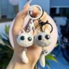 Wholesale Explosions creative resin big eye cat head key chain couple bag car pendant student New Year gift