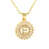 Wholesale Fashion 26 English Letter Round Copper Necklace