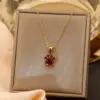 Wholesale Ion Plating (IP) 18K Gold Plated Paw Print 304 Stainless Steel Vintage Style Shiny IG Style Waterproof Non Tarnish 304 Stainless Steel Pendant Necklace