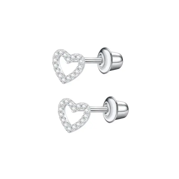 Wholesale 1 Pair Ear Cartilage Rings & Studs Simple Style Classic Style Heart Shape 304 Stainless Steel Plating Ear Cartilage Rings & Studs
