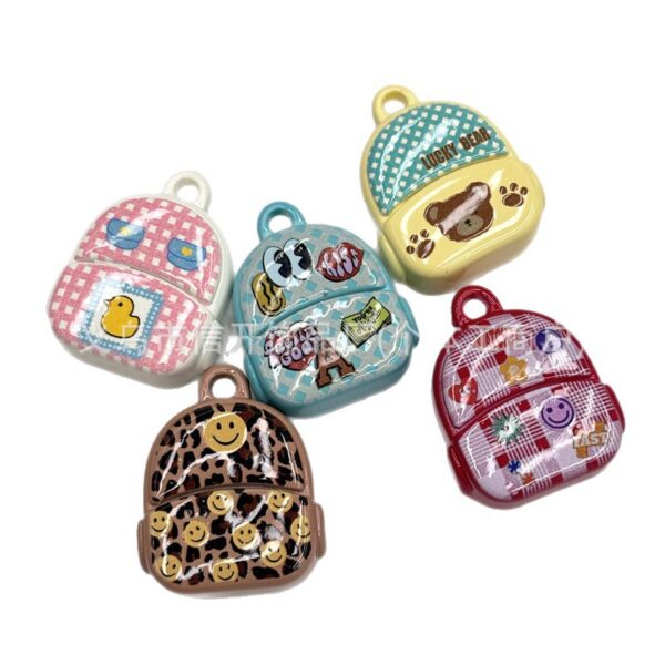 Wholesale Cartoon print beaded backpack with hanging holes