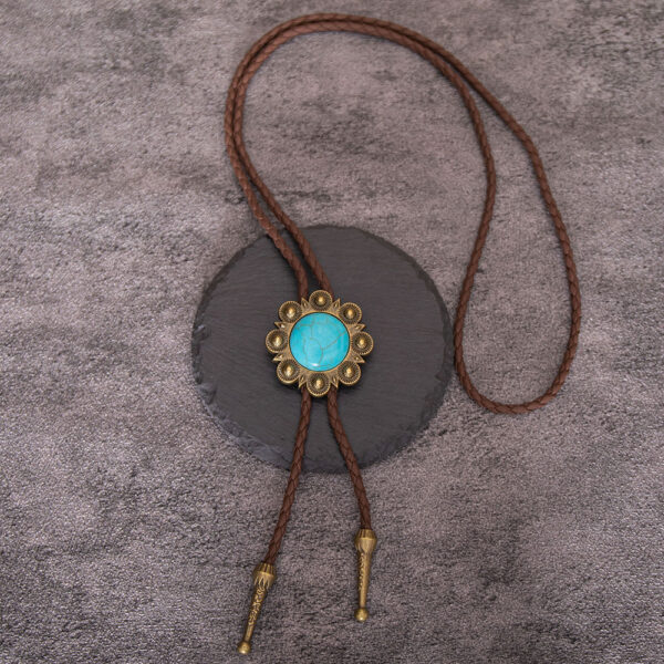 Wholesale Turquoise Pattern Alloy Accessories Polo Tie Fashion Collar Necklace