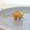 Wholesale PVD Coated 18K Gold Real Gold Plated Elephant 304 Stainless Steel Casual Streetwear Waterproof Non Tarnish 304 Stainless Steel Pendant Necklace