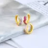 Fashion Geometric Plating Metal Artificial Gemstones Copper Earrings