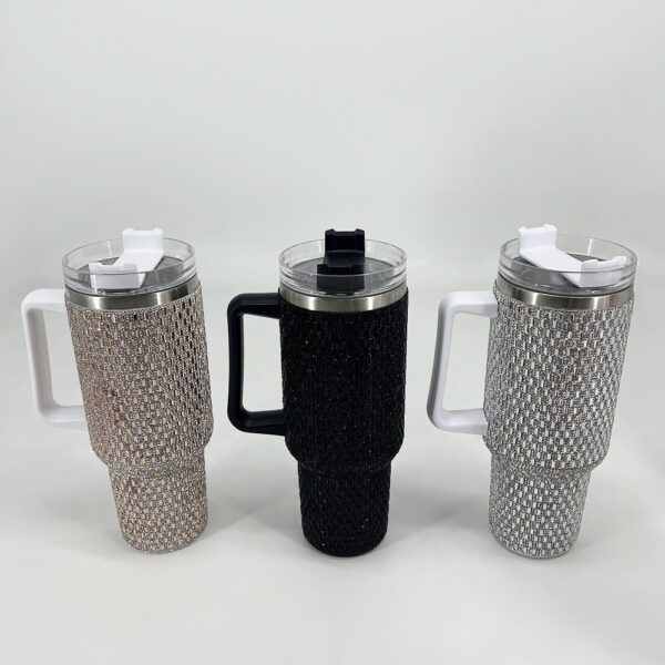 Wholesale New Solid Color Sticker 40oz Thermos Cup Portable Portable Vacuum Ice Cup Large Capacity Car Cup with Straw