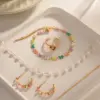 Wholesale 304 Stainless Steel Butterfly PVD Coated 18K Gold Plated Fashion Plating Colorful Bracelets
