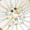 Wholesale PVD Coated 18K Gold Plated Heart Shape Titanium Steel Simple Style Waterproof Non Tarnish Titanium Steel Pendant Necklace