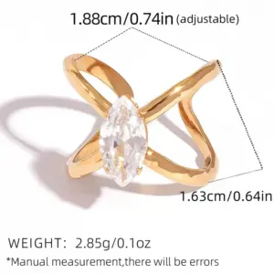 Gold / Average Size / 1 PCs Zircon Ring