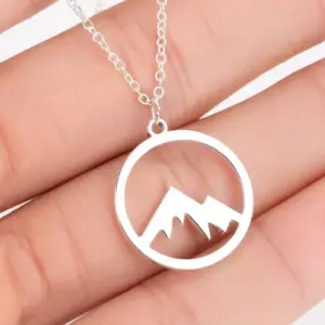 Wholesale Jewelry Fashion Mountain 201 Stainless Steel 18K Gold Plated Stainless Steel Necklaces