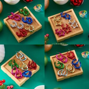 Wholesale Cross-border new color geometric Christmas earrings creative resin twist C triangle earrings earrings women