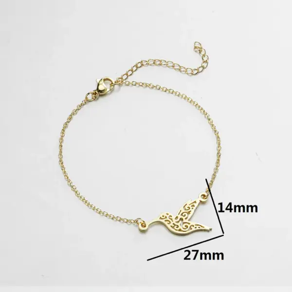 Wholesale PVD Coated 18K Gold Real Gold Plated Hummingbird 201 Stainless Steel Casual Simple Style Waterproof Non Tarnish 201 Stainless Steel Bracelets
