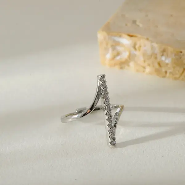 Wholesale Jewelry Elegant Classic Style Geometric 304 Stainless Steel Zircon Rings