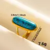 Wholesale PVD Coated Real Gold Plated 18K Gold U Shape Geometric 304 Stainless Steel Classical Classic Style Waterproof Non Tarnish Open Rings