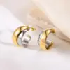 Wholesale PVD Coated Gold Plated Color Block 304 Stainless Steel Simple Style Waterproof Non Tarnish 304 Stainless Steel Earrings