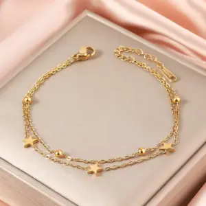 93# Double-Layer Five-Pointed Star/Gold
