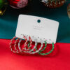 Wholesale Christmas Red, Green and White Twisted Earrings