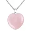 Wholesale Casual Simple Style Heart Shape Natural Stone Crystal Iron Wholesale Pendant Necklace