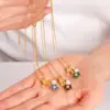 Wholesale Jewelry Glam Flower 304 Stainless Steel Copper Pendant Necklace Cable Chain
