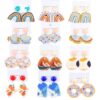oly-a4e29344306a0745951632c2f8d4d97c Wholesale Korean Cartoon Rainbow Contrasting Color Earrings Summer Small Fresh Stylish Temperament Acrylic Earrings Earrings for Women