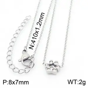 Steel Ribbon Diamond Necklace Kn233772-K