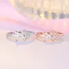 Wholesale Simple Style Solid Color Copper Plating Inlay Artificial Diamond Rings 1 Piece