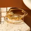 Fashionable Geometric Splicing Titanium Steel Bracelet 18K Gold Plated Women's High-End Non-Fading lished Hand Aessory