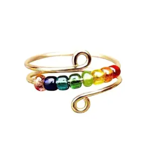 8 Colors Colorful Beads Gold / Adjustable Opening