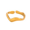 Wholesale Cross-border irregular curved wave plain ring ring women's opening titanium steel adjustable simple ins ring jewelry