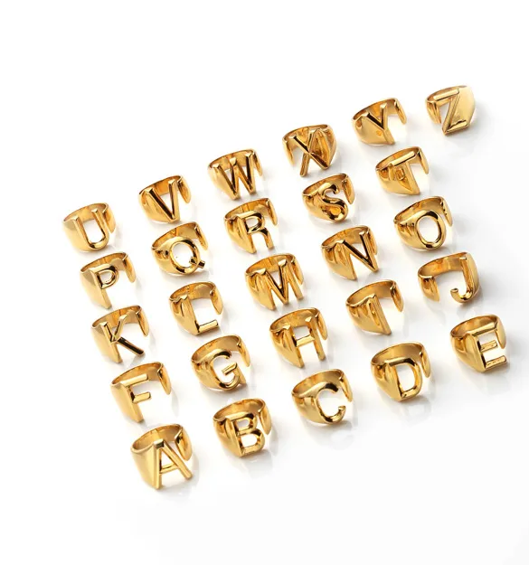 Wholesale Fashion Letter Brass Rings 1 Piece