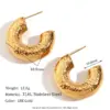 Wholesale 1 Pair Lady Simple Style C Shape Stainless Steel 18K Gold Plated Ear Studs