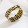 Wholesale Retro style bronze woven design simple design high-grade light luxury fashion ring bracelet