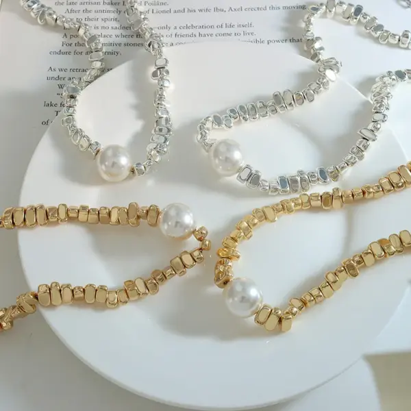 Wholesale PVD Coated Real Gold Plated Geometric Titanium Steel Elegant Waterproof Non Tarnish Necklace