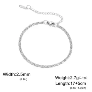 Steel Color Paper Clip Shape Chain