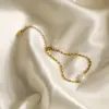 Wholesale PVD Coated 18K Gold Plated Geometric 304 Stainless Steel Simple Style Commute Waterproof Non Tarnish 304 Stainless Steel Bracelets Necklace