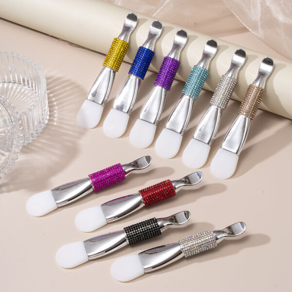 Wholesale Cross-border explosions mask brush silicone film rod soft hair facial beauty tools wholesale double head with scoop mud film brush