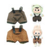 Wholesale 17cm Labubu Doll Bao-Ao Hug Pond Plastic Doll Printed Overalls Presbyopia Overalls