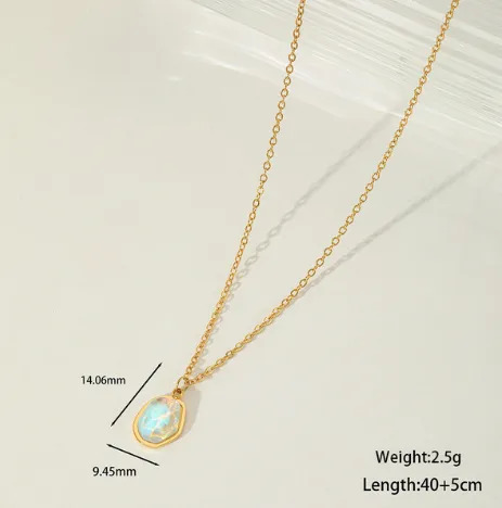Wholesale Jewelry Elegant Modern Style Irregular Geometric 304 Stainless Steel Zircon 18K Gold Plated Plating Inlay Pendant Necklace Cable Chain