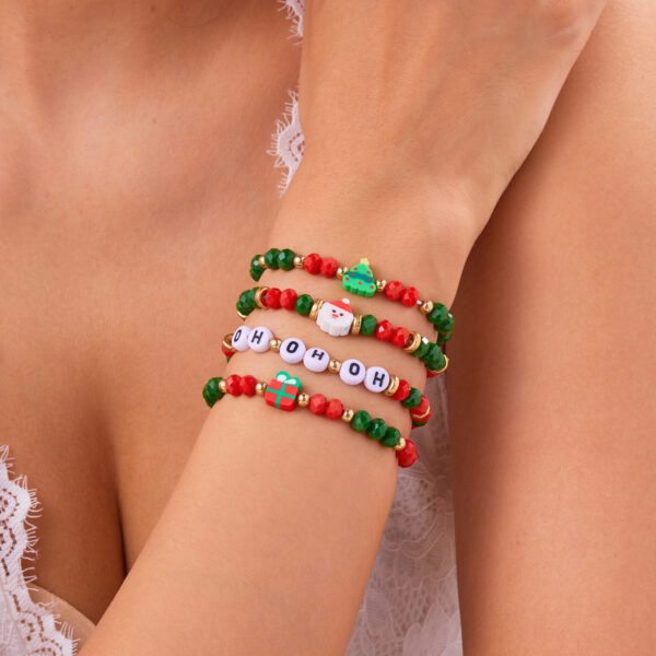 Wholesale Christmas Bracelet 4-piece Set Christmas Letter Beaded Bracelet