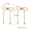 Wholesale Jewelry French Style Sweet Commute Bow Knot 304 Stainless Steel 18K Gold Plated Plating Chain Rings Earrings Necklace