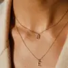 Wholesale PVD Coated Real Gold Plated Letter Stainless Steel Titanium Steel Waterproof Non Tarnish 304 Stainless Steel Pendant Necklace