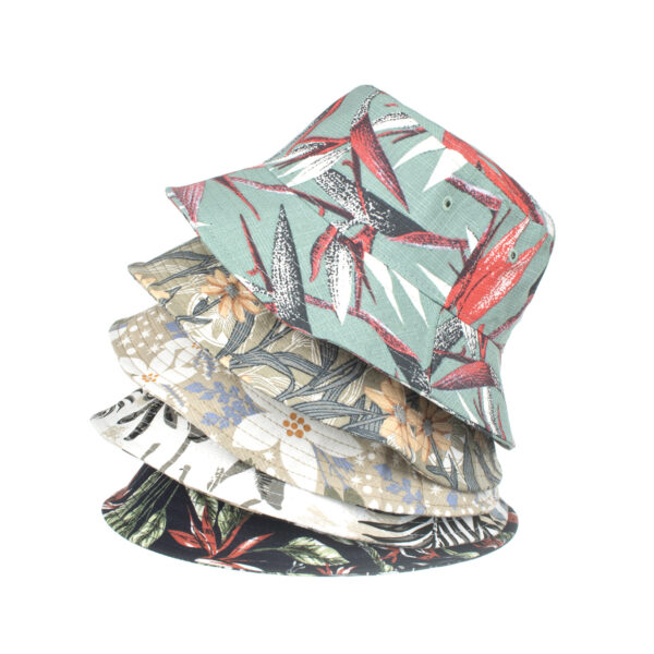 Wholesale Spring and Summer new cotton printed sun protection fisherman hat basin hat big brim hat UV protection sun hat YF025