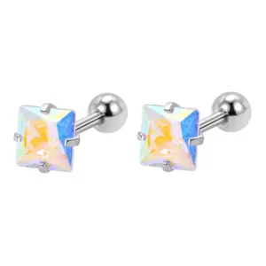 8mm Square AB Zirconium (a Pair)